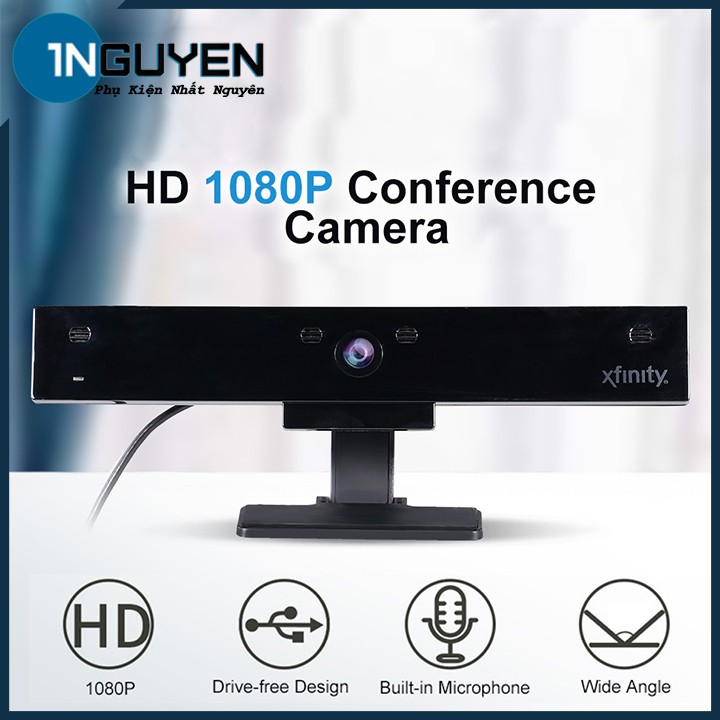 Webcam Xfinity Full HD 1080p 4 Micro Lọc Tạp Âm Đa Hướng, Lấy Nét Tự Động Cho PC, TV Box, Smart TV,... | Camera máy tính