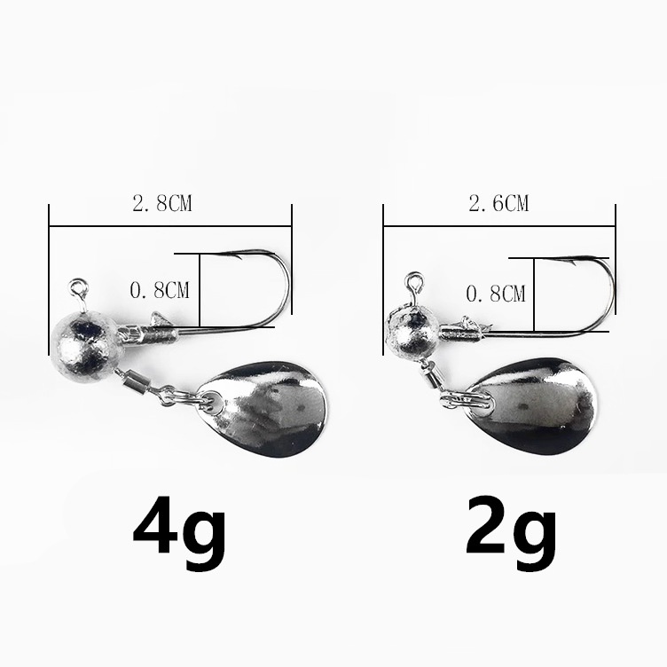 Set 5 Lưỡi Câu Cá Đầu Tròn 2g 4g Chuyên Dụng