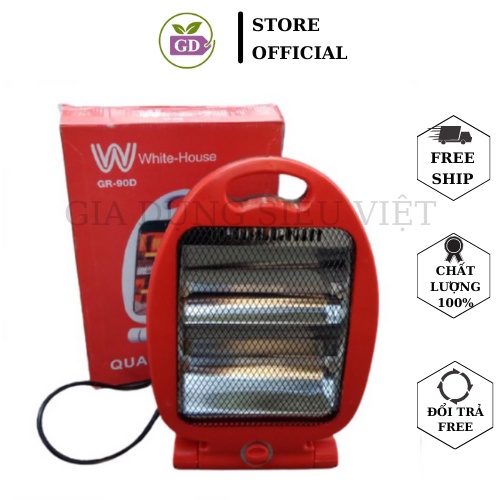 Quạt Sưởi, Đèn Sưởi Ấm White House GR-90D 2 Bóng 800w Hồng Ngoại Cao Cấp Chống Giật