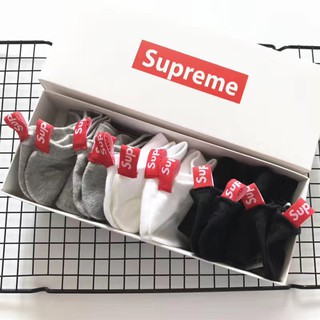 Tất nam cổ ngắn Supreme-hộp 6 đôi-biểu tượng sau gót
