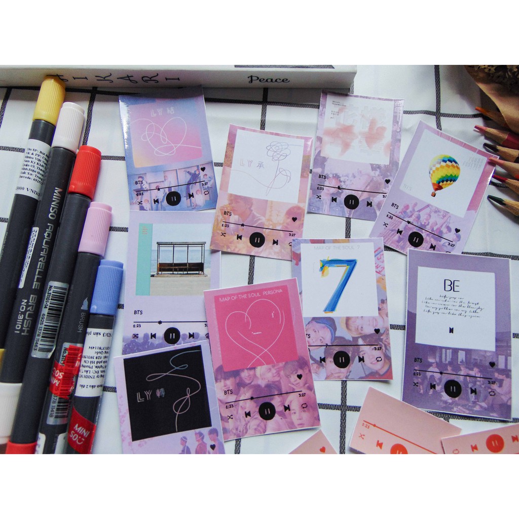 bộ nhãn dán 15 hình BTS playlist | BTS playlist sticker