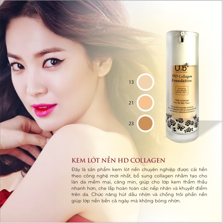 Kem nền và kem lót trang điểm Hàn Quốc HD & Collagen dạng lỏng U2b | BigBuy360 - bigbuy360.vn