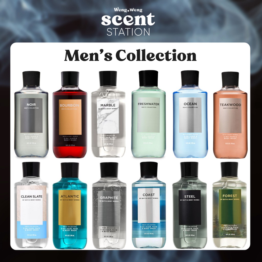 (Nhiều Mùi) Sữa Tắm Men's Collection Bath & Body Works Marble / Noir / Bourbon / Teak Wood / Freshwater / Steel / Ocean