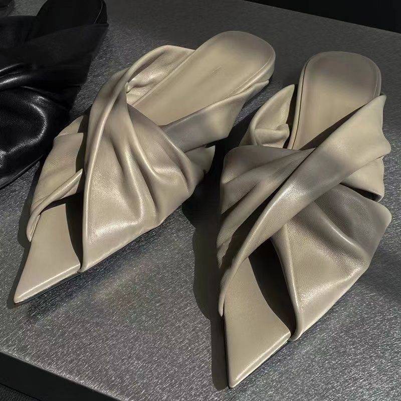 Sandal Mũi Nhọn Thiết Kế Mới Kiểu Dáng Đơn Giản Thời Trang Dành Cho Mùa Hè Thu