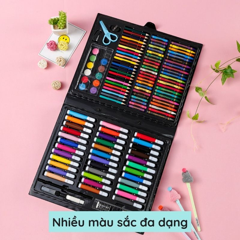 Hộp màu 150 chi tiết AIQ Store cho bé tập tô HÀNG LOẠI 1- Bộ màu vẽ tranh thông minh đa năng