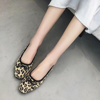 giày bệt nữ da báo thời trang