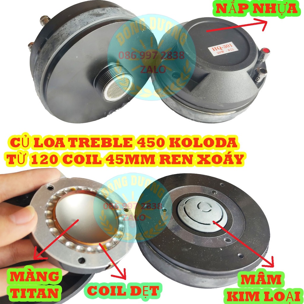 LOA TREBLE SÂN KHẤU - 1 LOA TREBLE KÈN KOLODA 120 VÀ 1 PHỄU 18X18 VÀ 1 TỤ 2,2MF 250V
