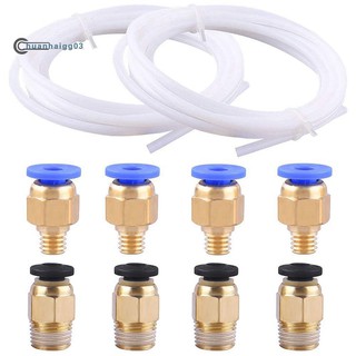 Set 2 ống đẩy nhựa Teflon dài 2m Pc4-M6 + 4 đầu nối khí nén Pc4-M10 cho máy in 3D