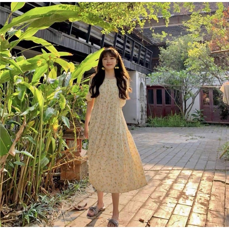 Váy hoa nhí 🌸 Đầm dài maxi tay lỡ hoạ tiết hoa nhỏ phong cách Hàn Quốc dành cho nữ PHULA | BigBuy360 - bigbuy360.vn