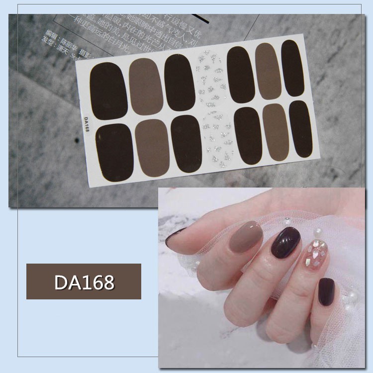 Bộ nail sticker 14 miếng dán móng tay trang trí 3D DA161-DA180 xinh xắn chống thấm nước