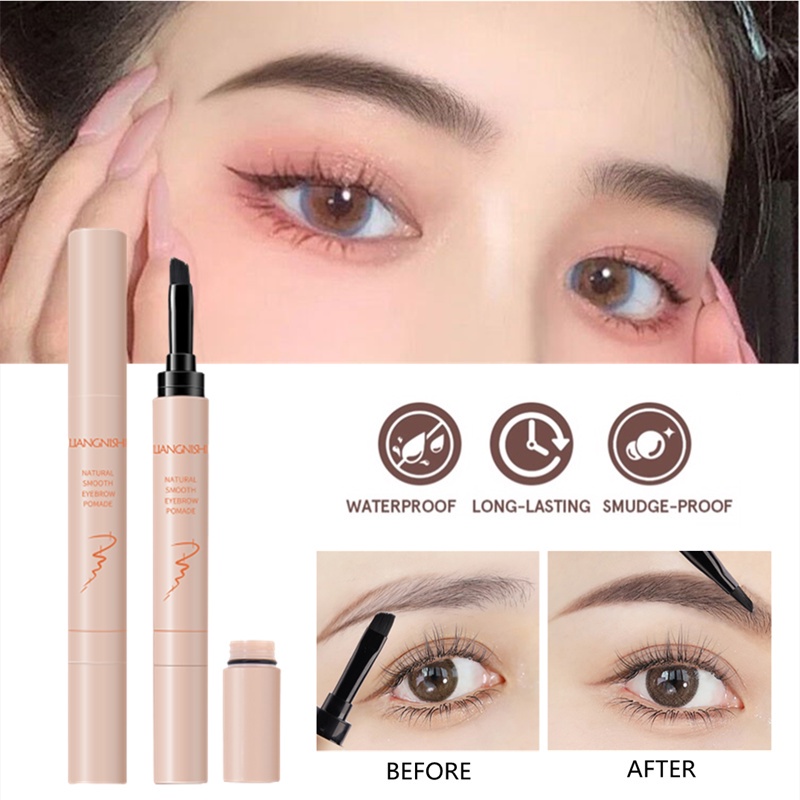 Bút Chì Kẻ Lông Mày Ba Chiều Màu Nâu Đậm Tự Nhiên Đa Năng LIANGNISHI