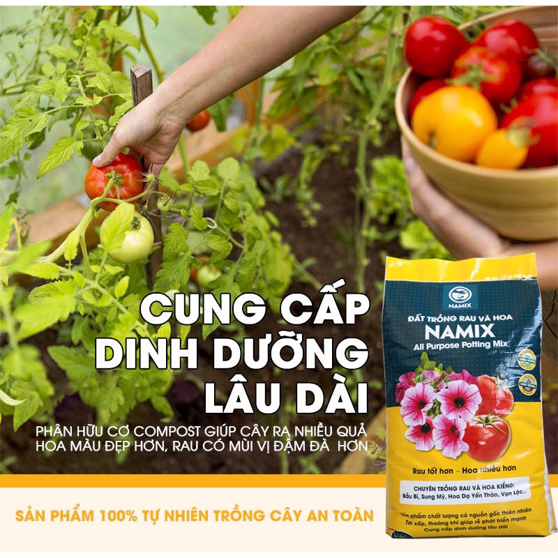⚡Ship Toàn Quốc⚡ Đất Sạch Trồng Rau và Hoa Trộn Sẵn Namix (Potting Mix) 5dm3 - An An Saigon