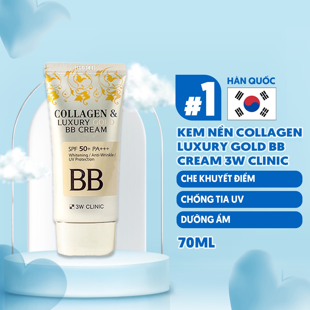 Kem Nền Collagen Luxury Gold BB Cream 3w Clinic 70ml - 3W133