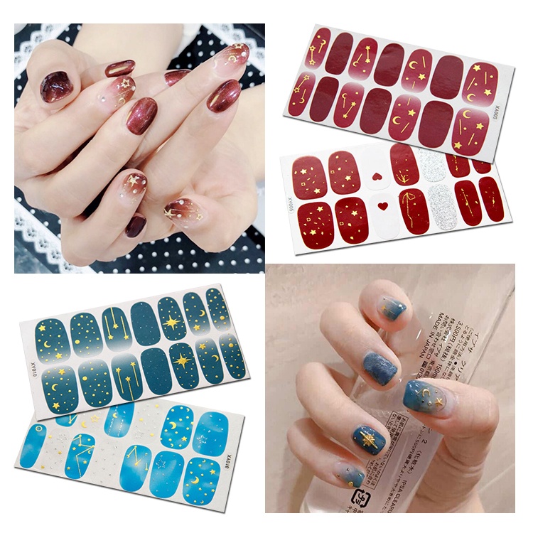 [Hàng mới về] Miếng Dán Móng Tay 3d Chống Nước Thân Thiện Với Môi Trường