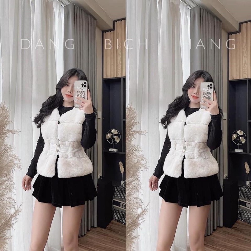 Áo gile lông cổ vuông ms8803 | BigBuy360 - bigbuy360.vn