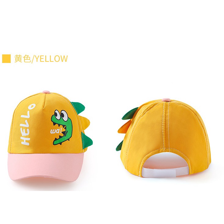 Mũ lưỡi trai hình khủng long nhiều màu cho bé trai bé gái 1-4 tuổi (mẫu mới)- MU34
