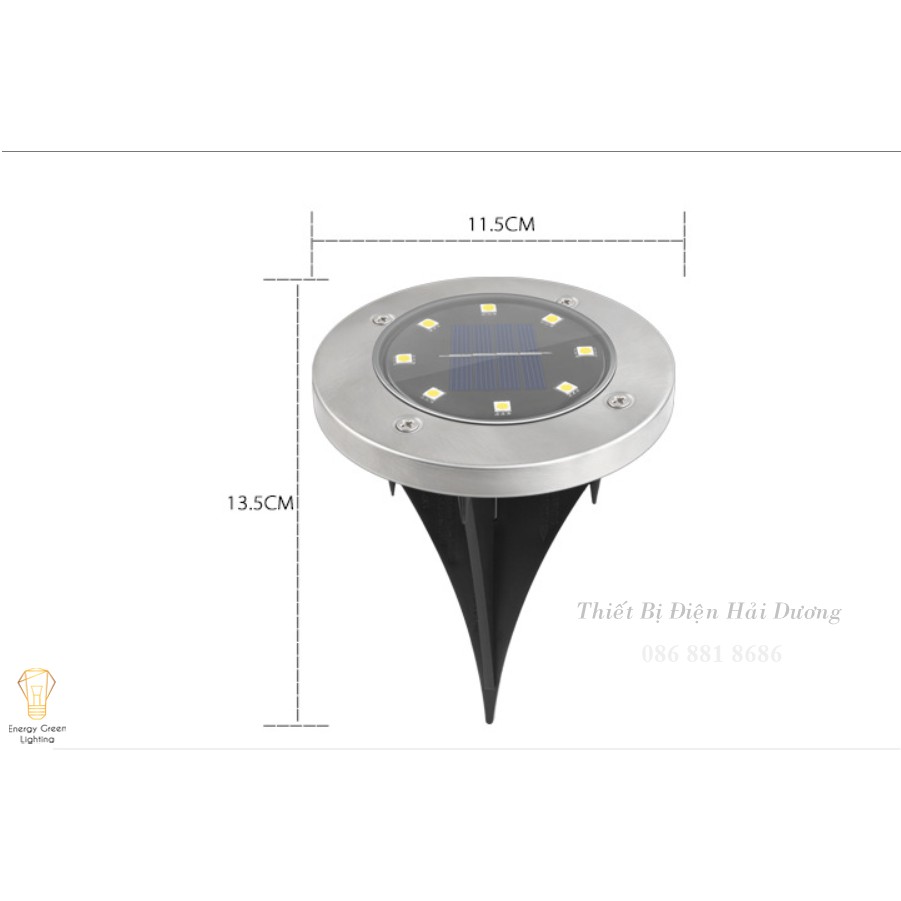 Đèn LED Cắm Cỏ Sân Vườn Tròn MT-9814 - 8 LED - 20LED Sử Dụng Năng Lượng Mặt Trời - Chống Nước IP65