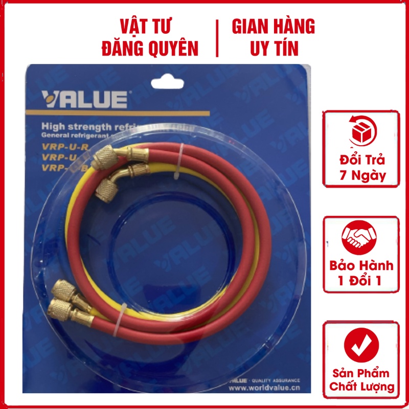 Bộ 3 Dây Gas VALUE Model R22- R410 (1 Sợi 90/120Cm) - Dây Nạp Ga VALUE Chính Hãng Có Bán Lẻ Từng Dây Loại Tốt