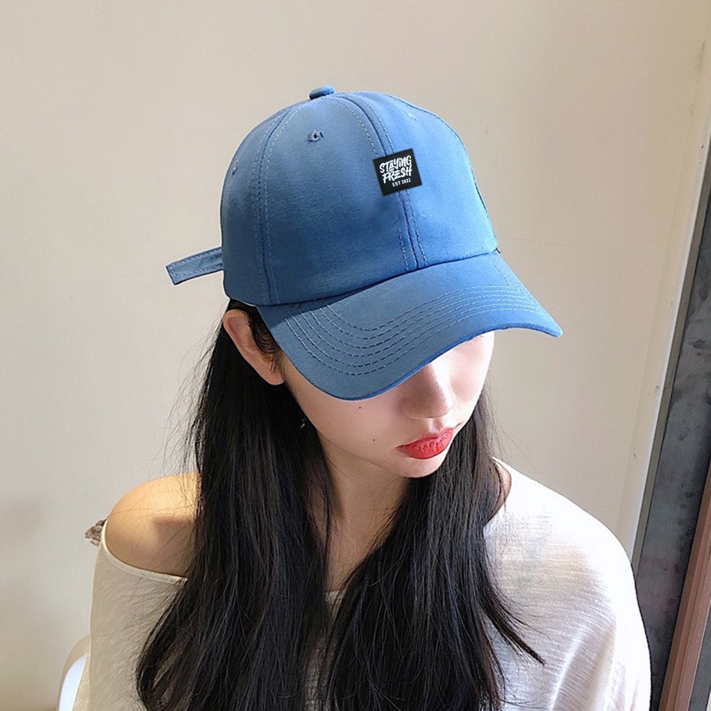 Mũ Lưỡi Trai Nón Kết Nhung Cao Cấp Thêu Chữ Staying Fresh 474 Phong Cách Ulzzang Form Unisex Nam Nữ - Hazo