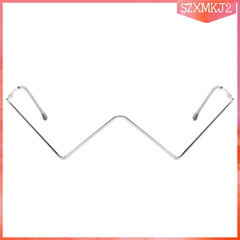 [szxmkj2] Gọng Kính Nữ Hình Chữ W Nửa Gọng Nhỏ Không Tròng