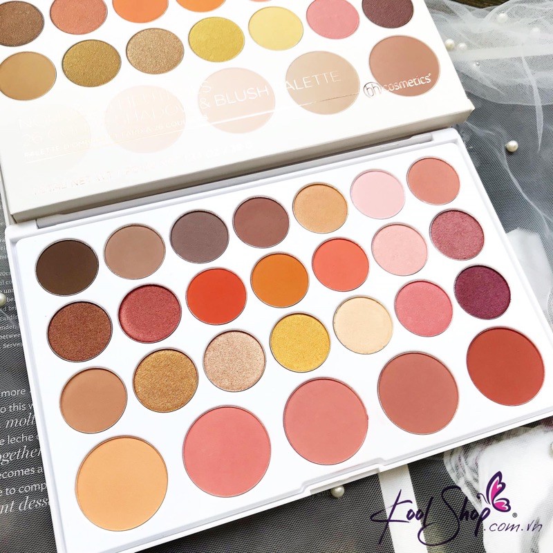 🌈 Bảng Màu Mắt & Má BH Cosmetics Nouveau Neutrals 26 Color Shadow & Blush Palette🎨
