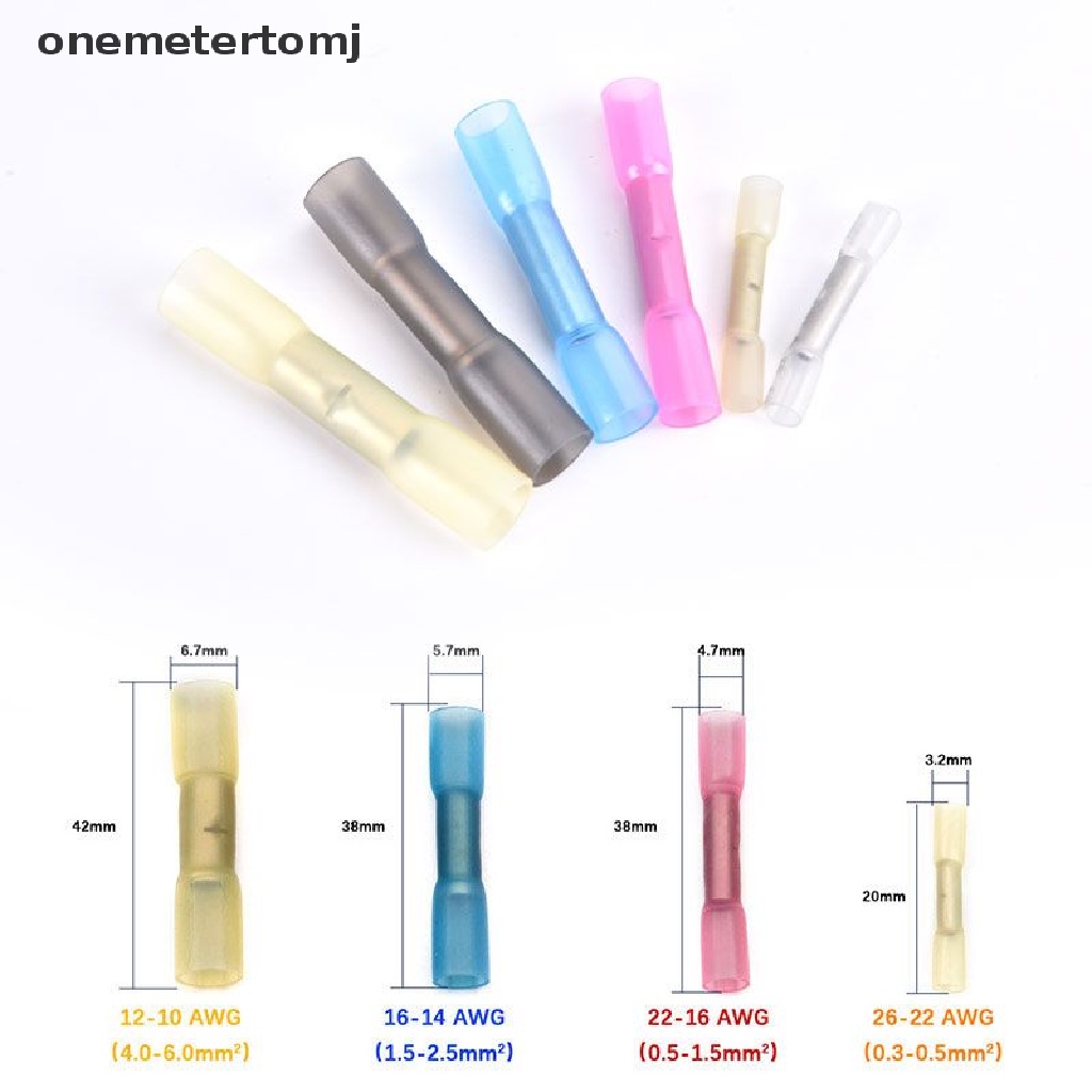 Onemetertomj Đầu Nối Dây Cáp Co Nhiệt Chống Nước Cách Điện AWG 26-10 0.3-6.0mm2 EN