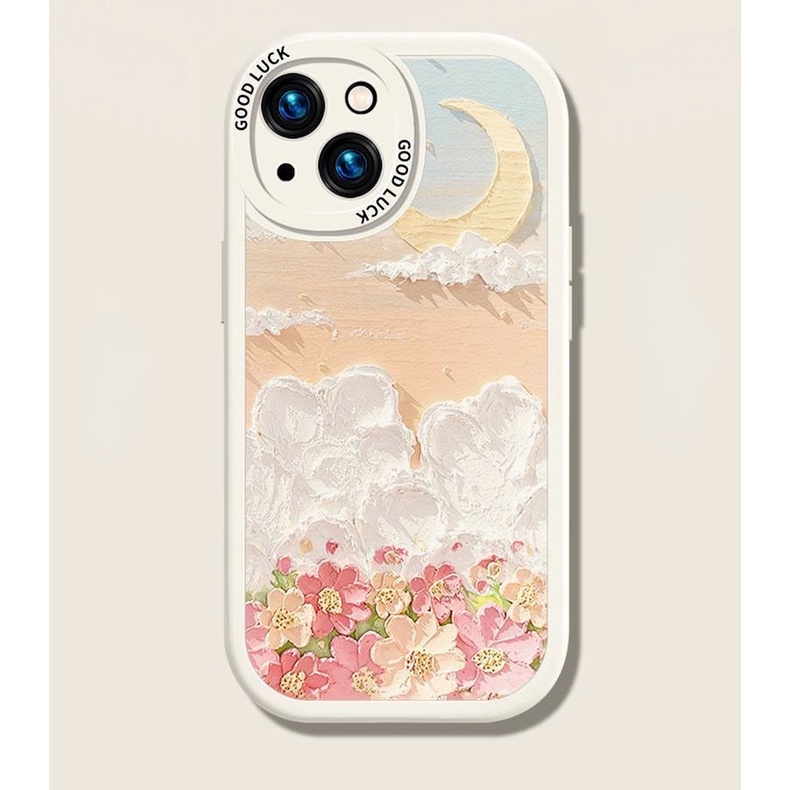 Ốp Điện Thoại Họa Tiết Hoa / Đám Mây / Mặt Trăng Cho iPhone 12 13 11 Pro Max X Xs Max Xr Fsd8