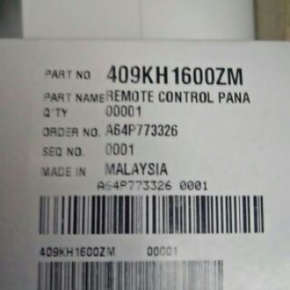 (CHÍNH HÃNG) Điều khiển quạt Cây Panasonic 409KH