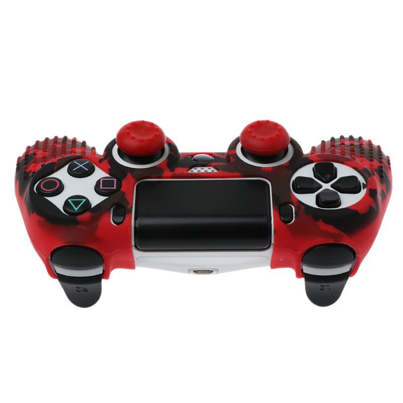 Ốp silicon chống trượt kèm nắp đậy cần gạt cho tay cầm chơi game Playstation PS4