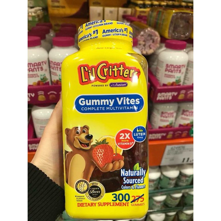 KẸO DẺO VITAMIN GUMMY VITES L'IL CRITTERS MỸ 300 VIÊN ( DATE 2021 )