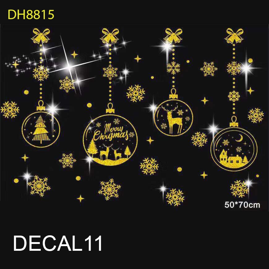 [ HCM ] Decal trang trí giáng sinh noel 2021 trang trí trên mặt phẳng 50*70 cm