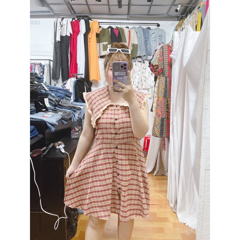 D565 ĐẦM CARO CỔ BÈO SÁT NÁCH 60-90kg | BigBuy360 - bigbuy360.vn