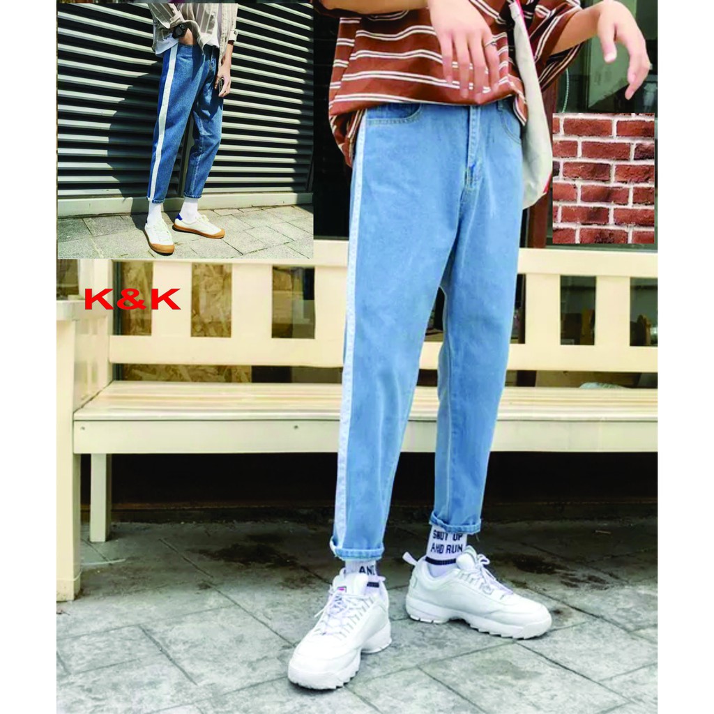 quần jean baggy sọc phong cánh