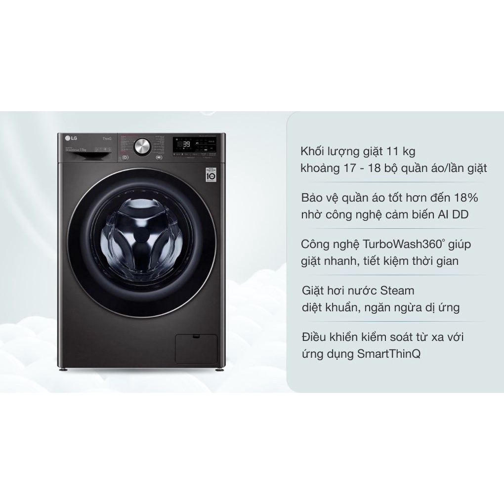 Máy giặt lồng ngang LG Inverter 11kg FV1411S3B