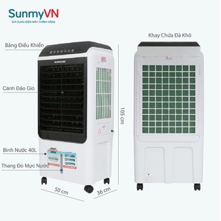 Quạt Điều Hòa Hơi Nước Sunhouse SHD7727 Bình Chứa 40L-hàng trưng bày - Bảo hành chính hãng