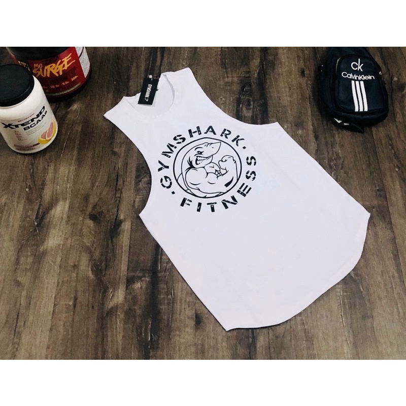 ÁO TANKTOP NÁCH RỘNG GYMSHARK LOGO TRÒN CHẤT THUN COTON THẤM HÚT MỒ HÔI CÓ GIẢN TỐT