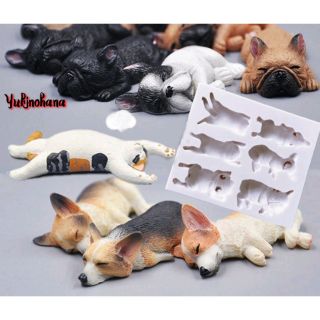KHUÔN SILICONE HÌNH CHÓ BULL 6 KIỂU, LÀM MÓC KHÓA ĐẤT SÉT, LÀM BÁNH RAU CÂU 4D