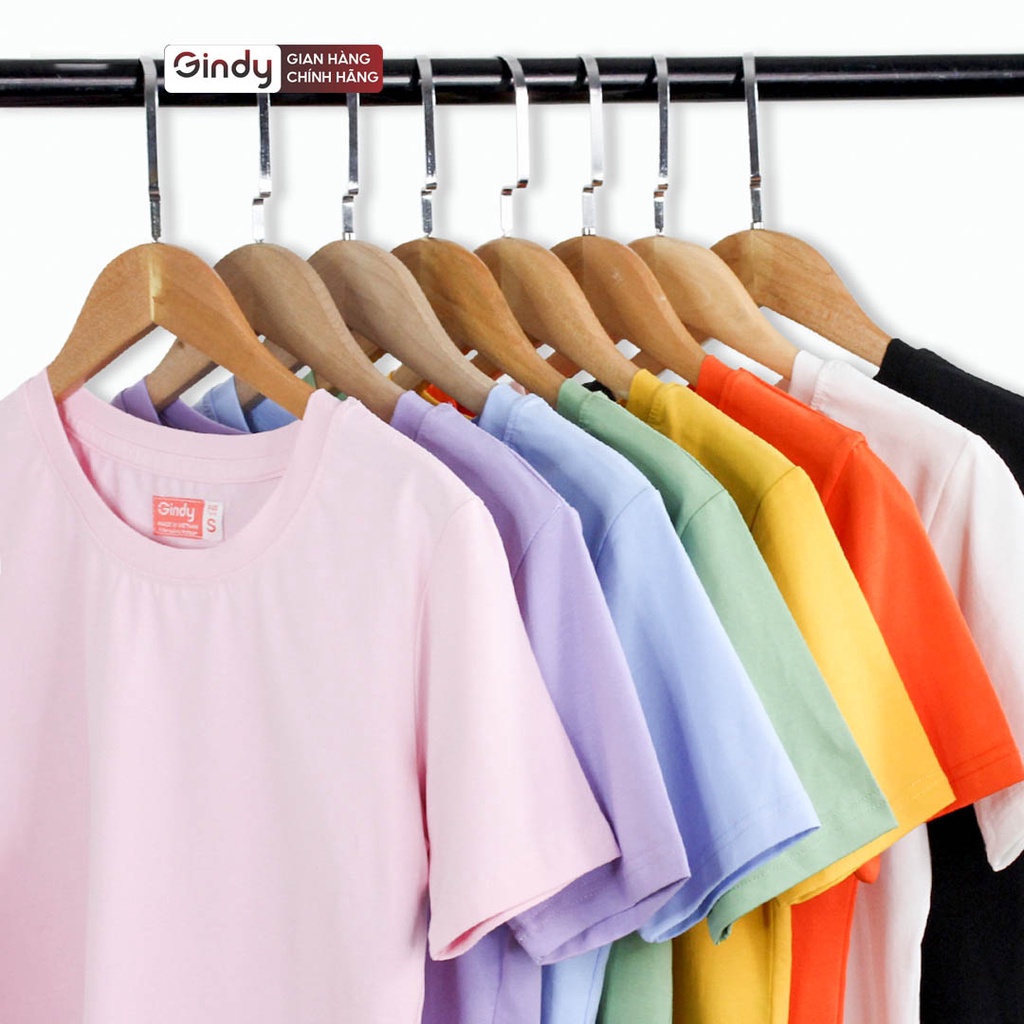 Áo phông cotton thun trơn nữ form vừa cổ tròn GINDY tay ngắn 4 chiều form vừa thoáng mát dễ phối đồ Hàn Quốc A005 | BigBuy360 - bigbuy360.vn