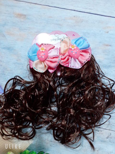 Combo 2 kẹp tóc xoăn sắc màu cho bé