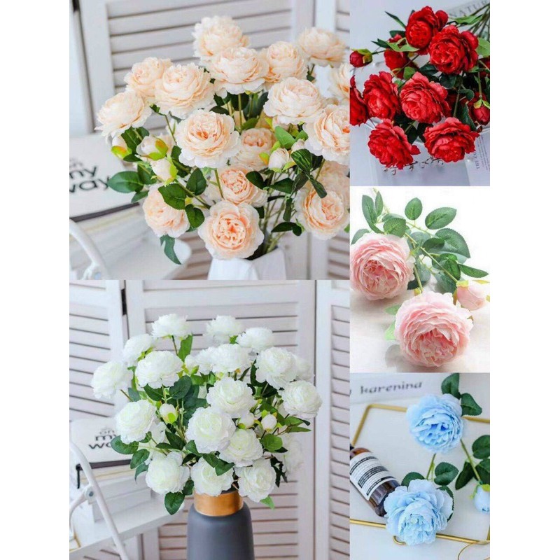 ( Ánh Phan shop ) Hoa LỤA 3 bông 1 cành