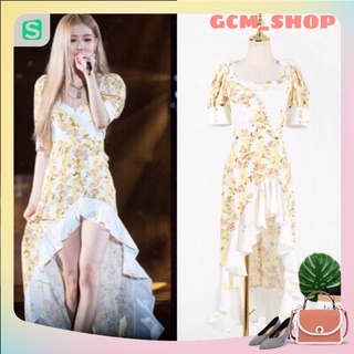 VÁY HOA NHÍ, VÁY DỰ TIỆC XẺ TÀ DÁNG DÀI SANG CHẢNH TIỂU THƯ