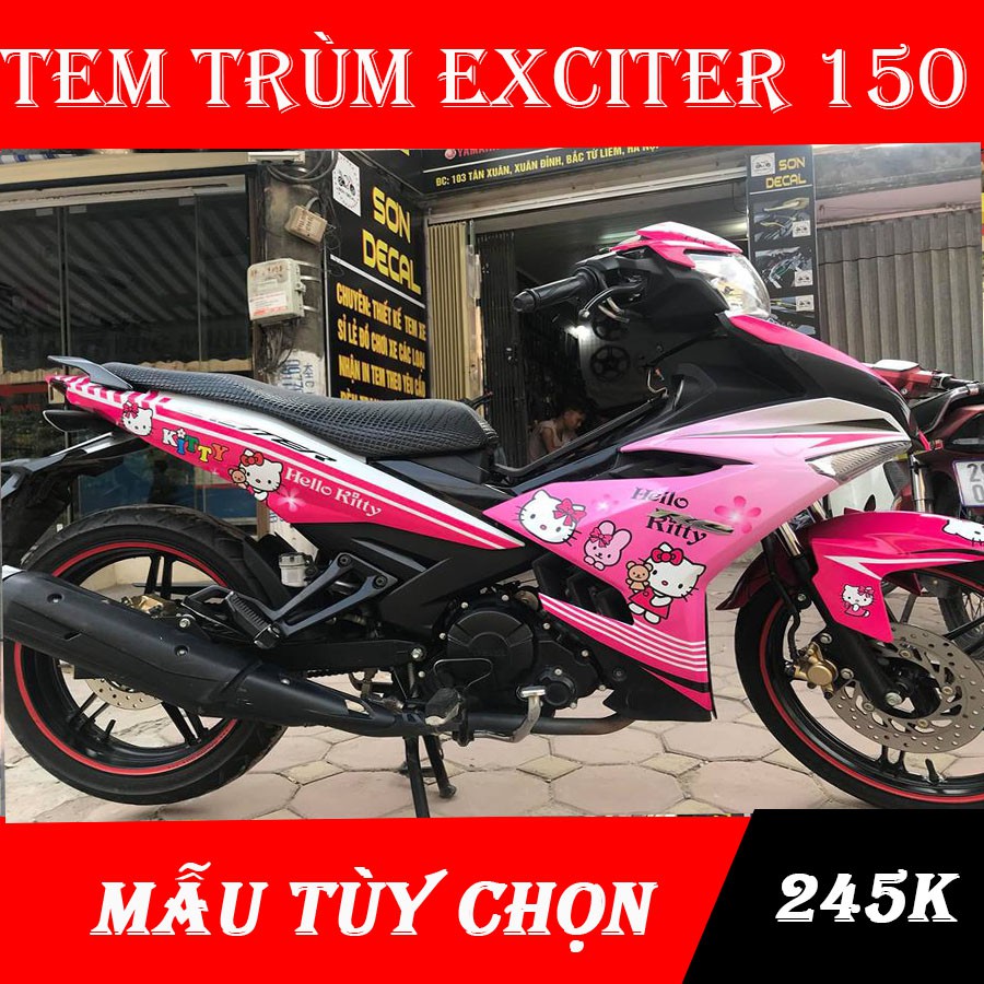 Tem Trùm Exciter 150 Ex Hello kitti Hồng