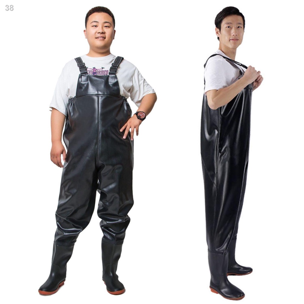 ▲✗Quần đi mưa một mảnh dày và chống mài mòn, nước, áo dài nửa lưng, thấm câu cá hồ chứa cho nam giới, bao da toàn thân,
