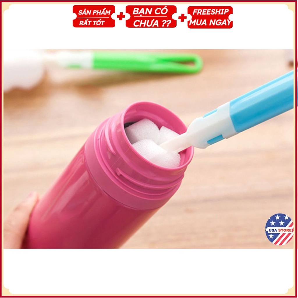 Cây Rửa Cốc Ly - Dụng Cụ Cọ Bọt Biển Rửa Bình Sữa Đầu MÚT TRẮNG Kiểu Mới X2