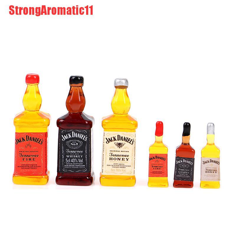 Set 2 Mô Hình Chai Rượu Whisky Mini Trang Trí Nhà Búp Bê