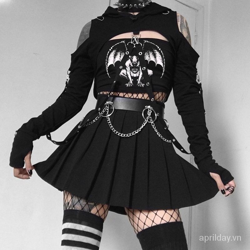 Áo hở lưng mỏng kiểu ống phong cách Punk cho nữ | BigBuy360 - bigbuy360.vn