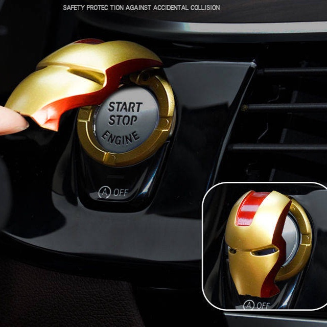 Ốp dán trang trí nút khởi động xe hơi One-Click thời trang