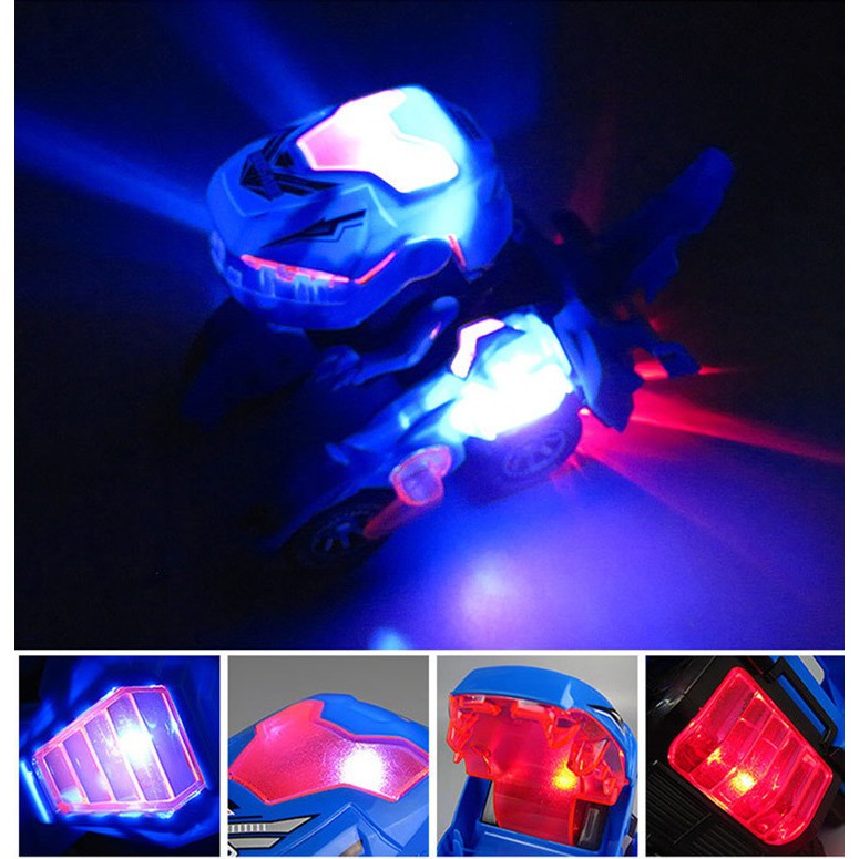 Đồ chơi xe oto biến hình khủng long Nhựa ABS Cao Cấp có đèn led và nhạc cho bé