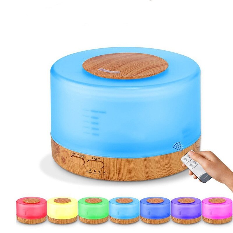 MÁY PHUN SƯƠNG 🍒FREESHIP🍒 MÁY KHUẾCH TÁN TINH DẦU TRỤ TRẮNG TO 500ML Kèm Điều Khiển