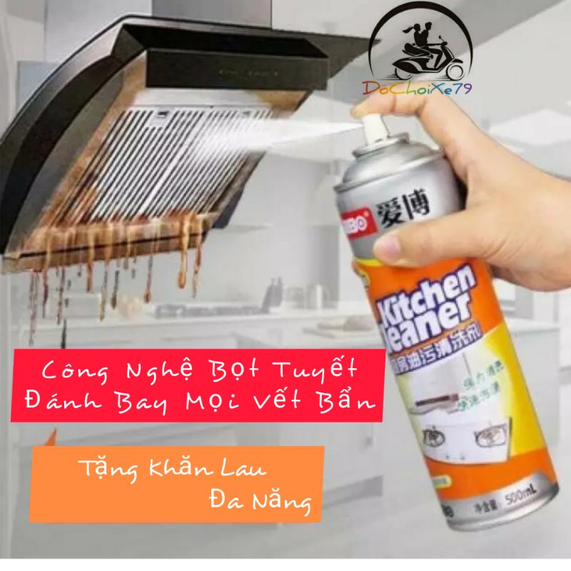 Chai Xịt Tẩy Rửa Nhà Bếp Đa Năng Dạng Bọt Kitchen Cleaner Đánh Bay Các Vết Bám Bẩn Vết Gỉ Sét Cứng Đầu